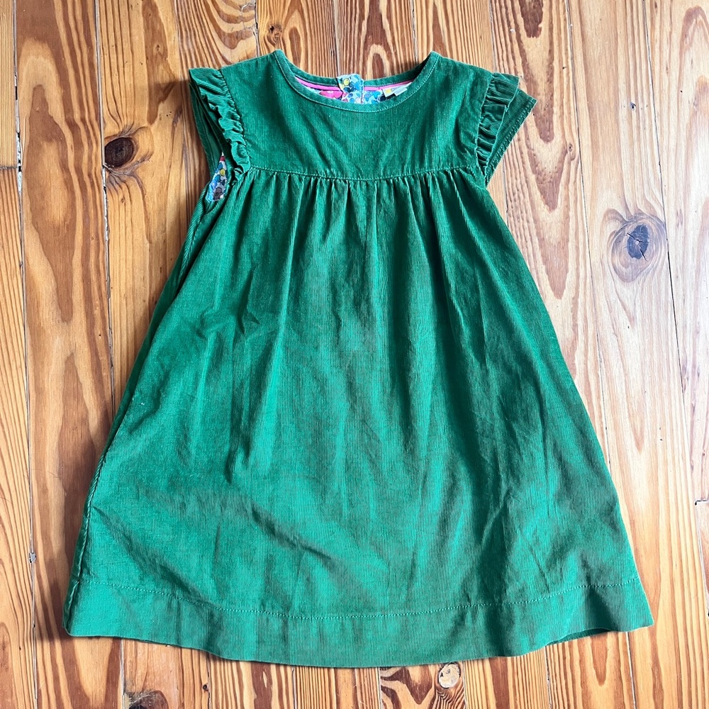 Mini Boden Green Corduroy girls 5-6yo Dress